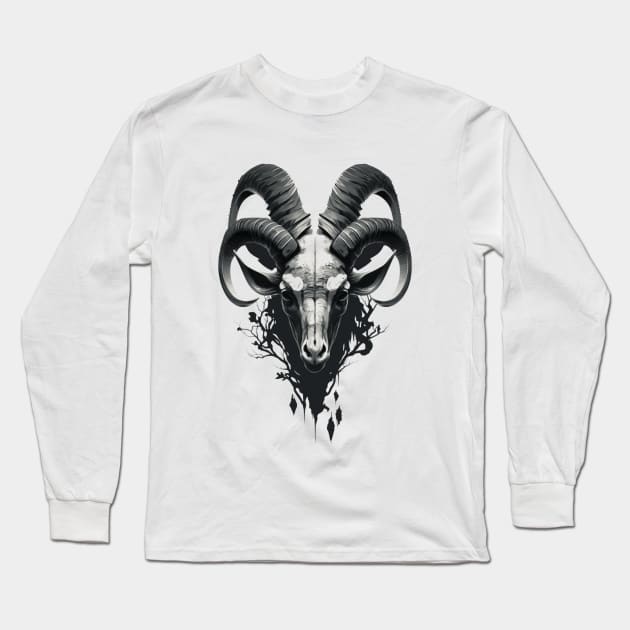 Goat skull Long Sleeve T-Shirt by Allbestshirts